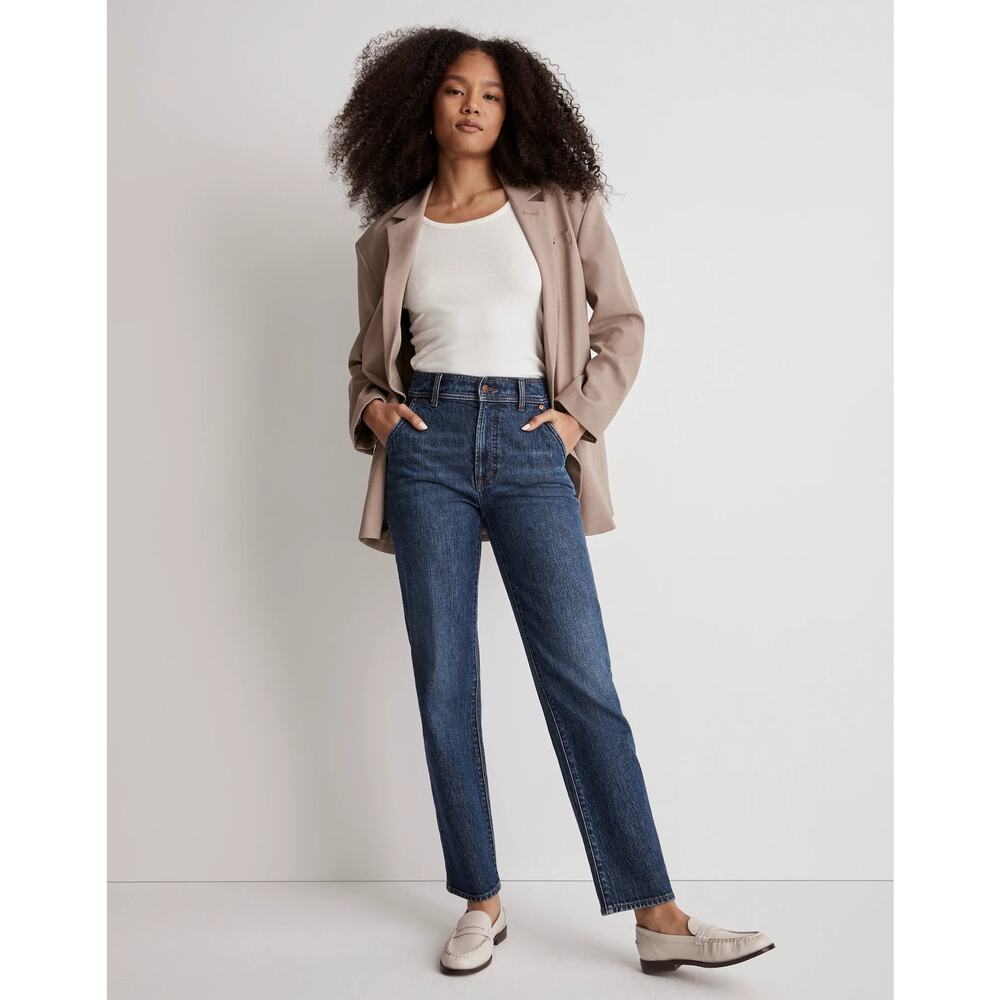 Madewell Straight-Leg Jeans in Dark Blue Wash